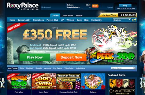Roxy Palace Casino: Bonuses up to £350 .